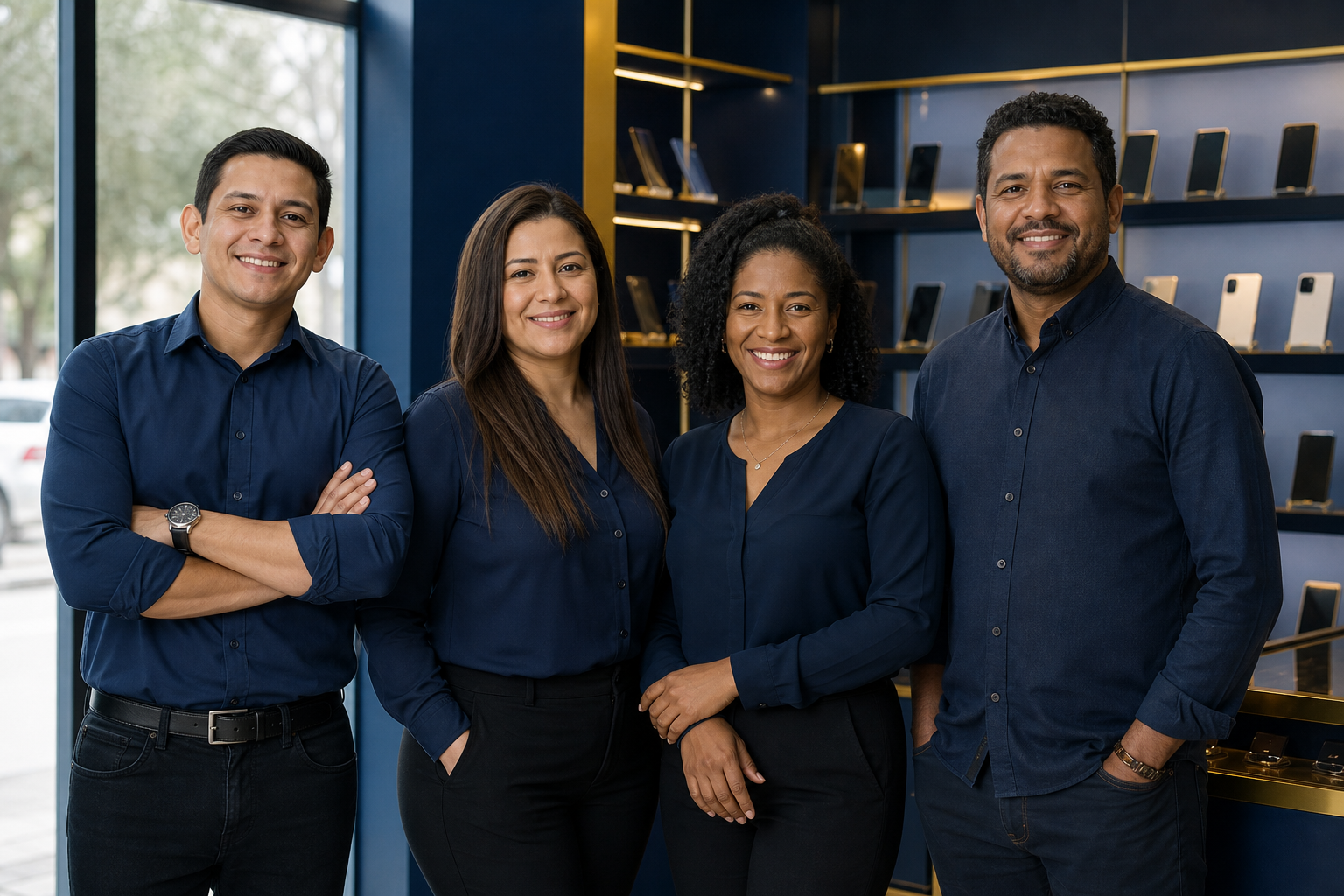 Equipo de Celulares Porto en la tienda de Guayaquil